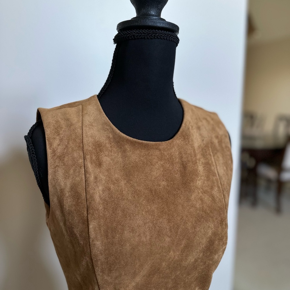 Calvin Klein Tan Faux Suede Dress w/Jacket